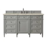 Brittany 60" Single Vanity, Urban Gray, w/ 3 CM Tajnar Eclos Top