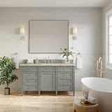 Brittany 60" Single Vanity, Urban Gray, w/ 3 CM Tajnar Eclos Top