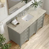 Brittany 60" Single Vanity, Urban Gray, w/ 3 CM Tajnar Eclos Top