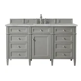 Brittany 60" Single Vanity, Urban Gray w/ 3 CM Victorian Silver Silestone Top