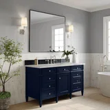Brittany 60" Single Vanity, Victory Blue w/ 3 CM Carrara Marble Top