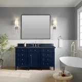 Brittany 60" Single Vanity, Victory Blue w/ 3 CM Charcoal Soapstone Silestone Top