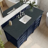 Brittany 60" Single Vanity, Victory Blue w/ 3 CM Charcoal Soapstone Silestone Top