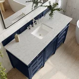 Brittany 60" Single Vanity, Victory Blue w/ 3 CM Eternal Jasmine Pearl Silestone Top