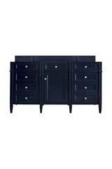 Brittany 60" Single Vanity, Victory Blue, w/ 3 CM Siberian Silestone Top