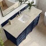 Brittany 60" Single Vanity, Victory Blue, w/ 3 CM Tajnar Eclos Top