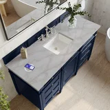 Brittany 60" Single Vanity, Victory Blue w/ 3 CM Victorian Silver Silestone Top w/FreePower Wireless Charger