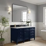Brittany 60" Single Vanity, Victory Blue w/ 3 CM Victorian Silver Silestone Top w/FreePower Wireless Charger