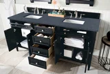 Brittany 72" Double Vanity, Black Onyx w/ 3 CM Charcoal Soapstone Silestone Top