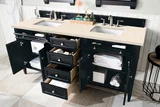 Brittany 72" Double Vanity, Black Onyx w/ 3 CM Eternal Marfil Silestone Top