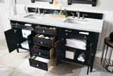 Brittany 72" Double Vanity, Black Onyx w/ 3 CM Ethereal Noctis Silestone Top
