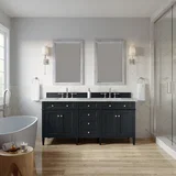 Brittany 72" Double Vanity, Black Onyx w/ 3 CM Lime Delight Silestone Top