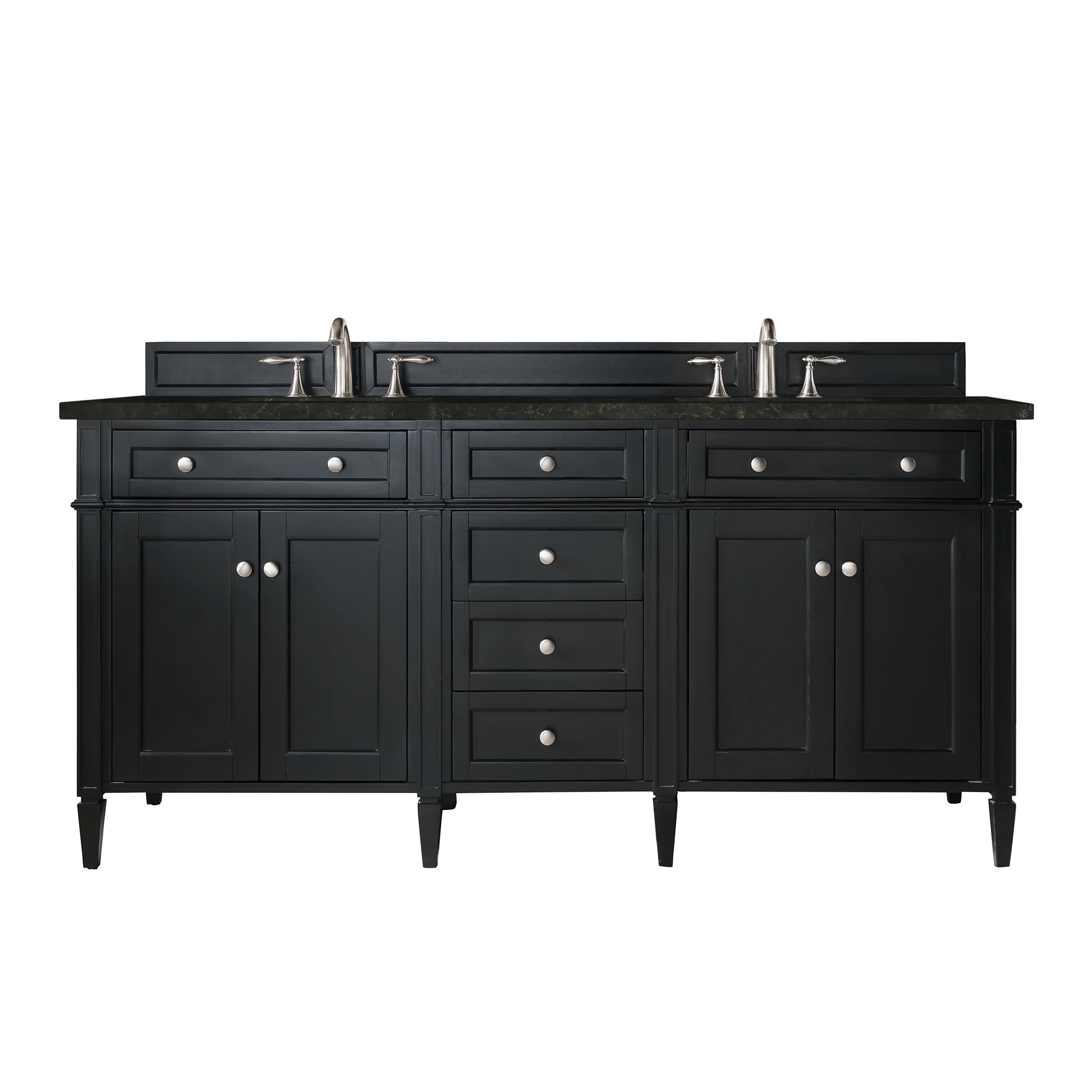Brittany 72" Double Vanity, Black Onyx, w/ 3 CM Phantome Eclos Top