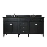 Brittany 72" Double Vanity, Black Onyx, w/ 3 CM Phantome Eclos Top