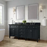 Brittany 72" Double Vanity, Black Onyx, w/ 3 CM Phantome Eclos Top