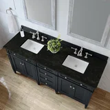 Brittany 72" Double Vanity, Black Onyx, w/ 3 CM Phantome Eclos Top