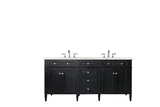Brittany 72" Double Vanity, Black Onyx w/ 3 CM Eternal Jasmine Pearl Silestone Top w/FreePower Wireless Charger