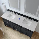 Brittany 72" Double Vanity, Black Onyx w/ 3 CM Eternal Jasmine Pearl Silestone Top w/FreePower Wireless Charger