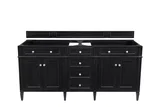 Brittany 72" Double Vanity, Black Onyx w/ 3 CM Eternal Jasmine Pearl Silestone Top w/FreePower Wireless Charger