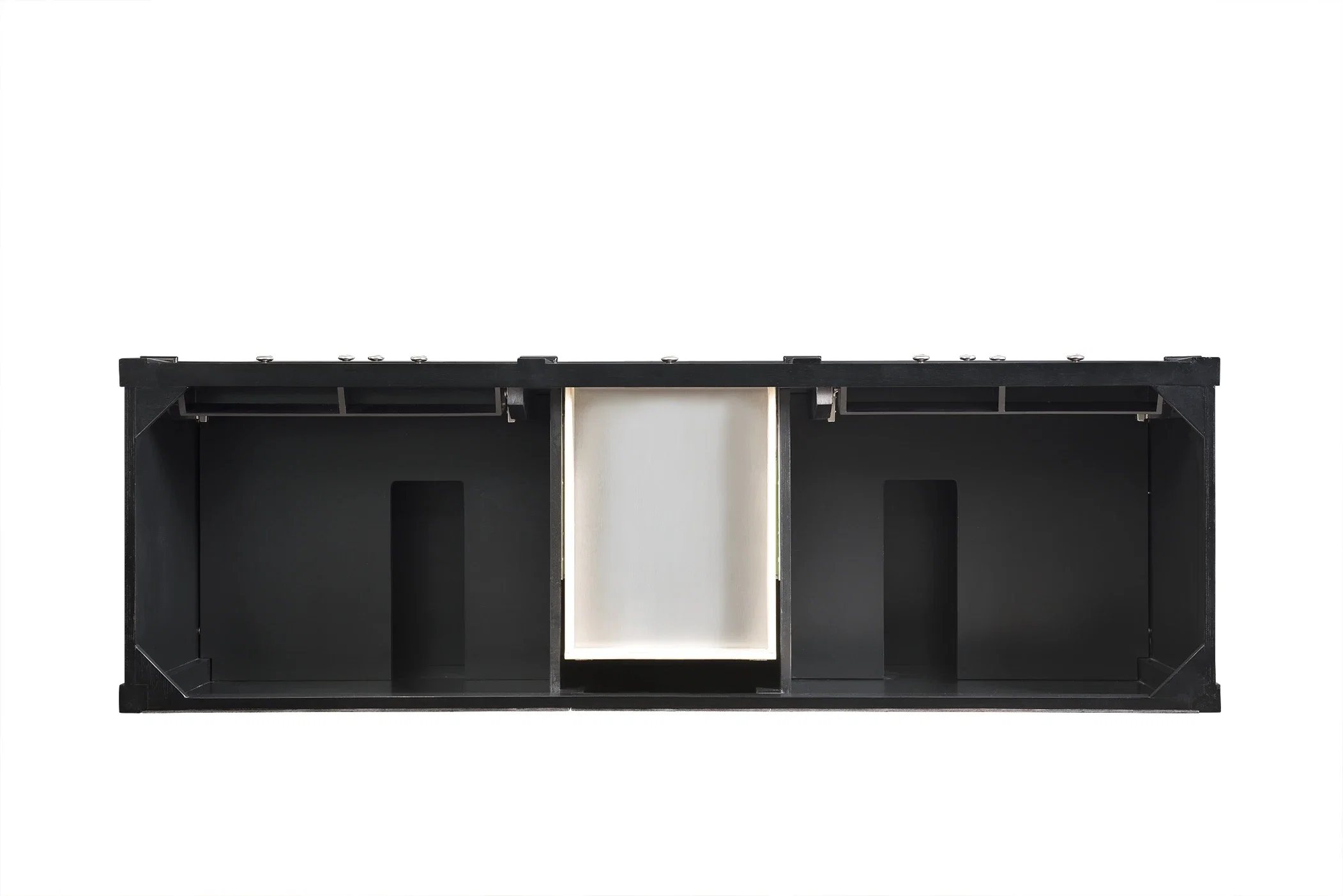 Brittany 72" Double Vanity, Black Onyx, w/ 3 CM Tajnar Eclos Top w/FreePower Wireless Charger