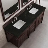 Brittany 72" Double Vanity, Burnished Mahogany, w/ 3 CM Phantome Eclos Top