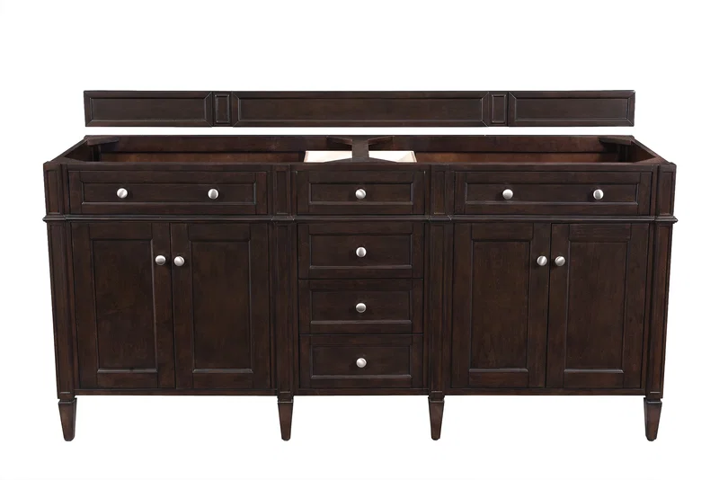 Brittany 72" Double Vanity Cabinet, Burnished Mahogany