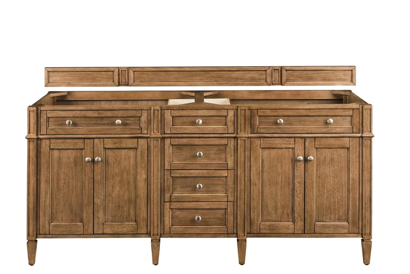 Brittany 72" Double Vanity Cabinet, Saddle Brown