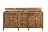 Brittany 72" Double Vanity, Saddle Brown w/ 3 CM Eternal Marfil Silestone Top