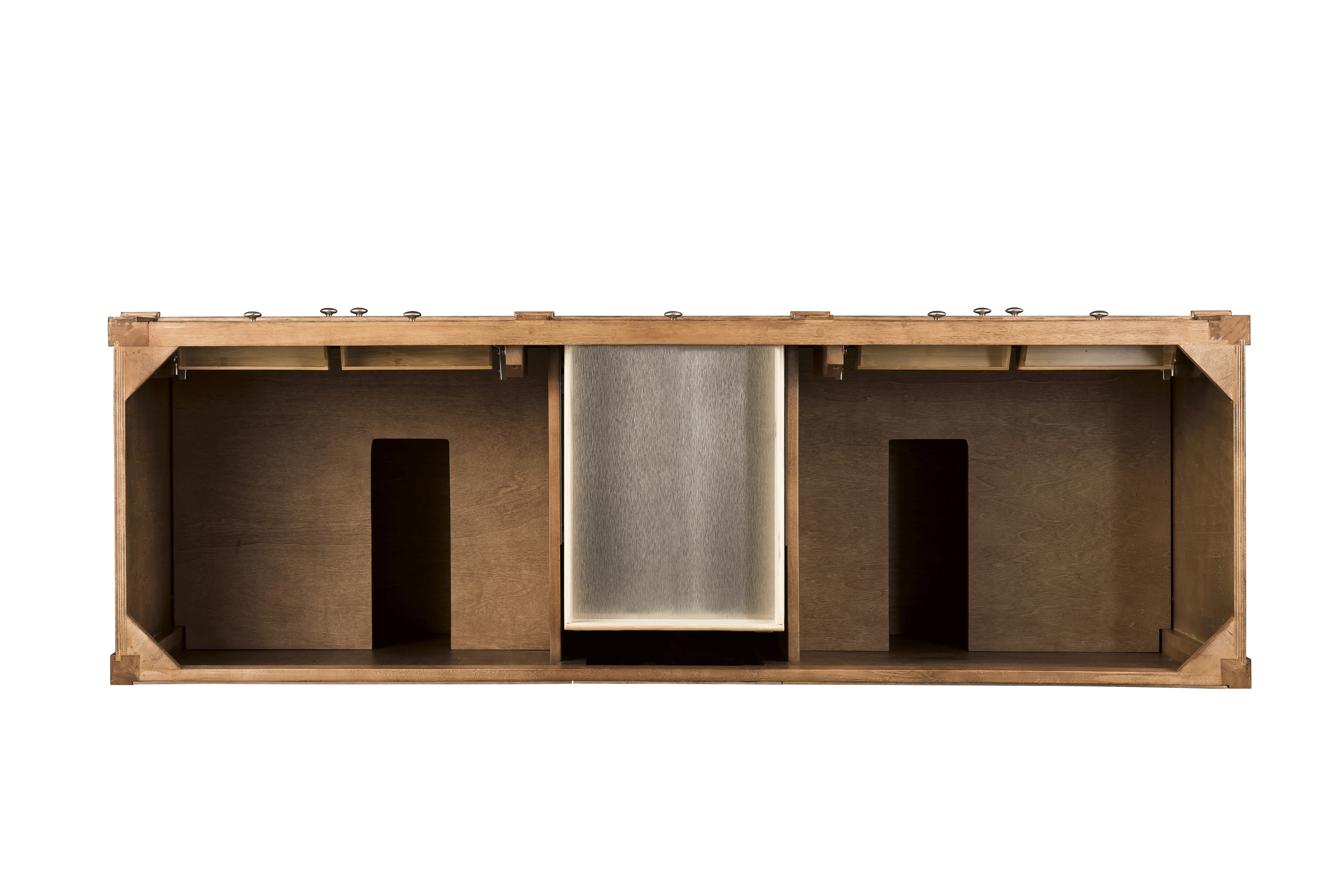 Brittany 72" Double Vanity, Saddle Brown w/ 3 CM Eternal Marfil Silestone Top