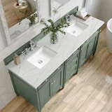 Brittany 72" Double Vanity, Smokey Celadon w/ 3 CM Ethereal Noctis Top