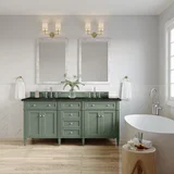 Brittany 72" Double Vanity, Smokey Celadon, w/ 3 CM Phantome Eclos Top