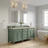 Brittany 72" Double Vanity, Smokey Celadon, w/ 3 CM Tajnar Eclos Top