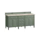 Brittany 72" Double Vanity, Smokey Celadon, w/ 3 CM Tajnar Eclos Top