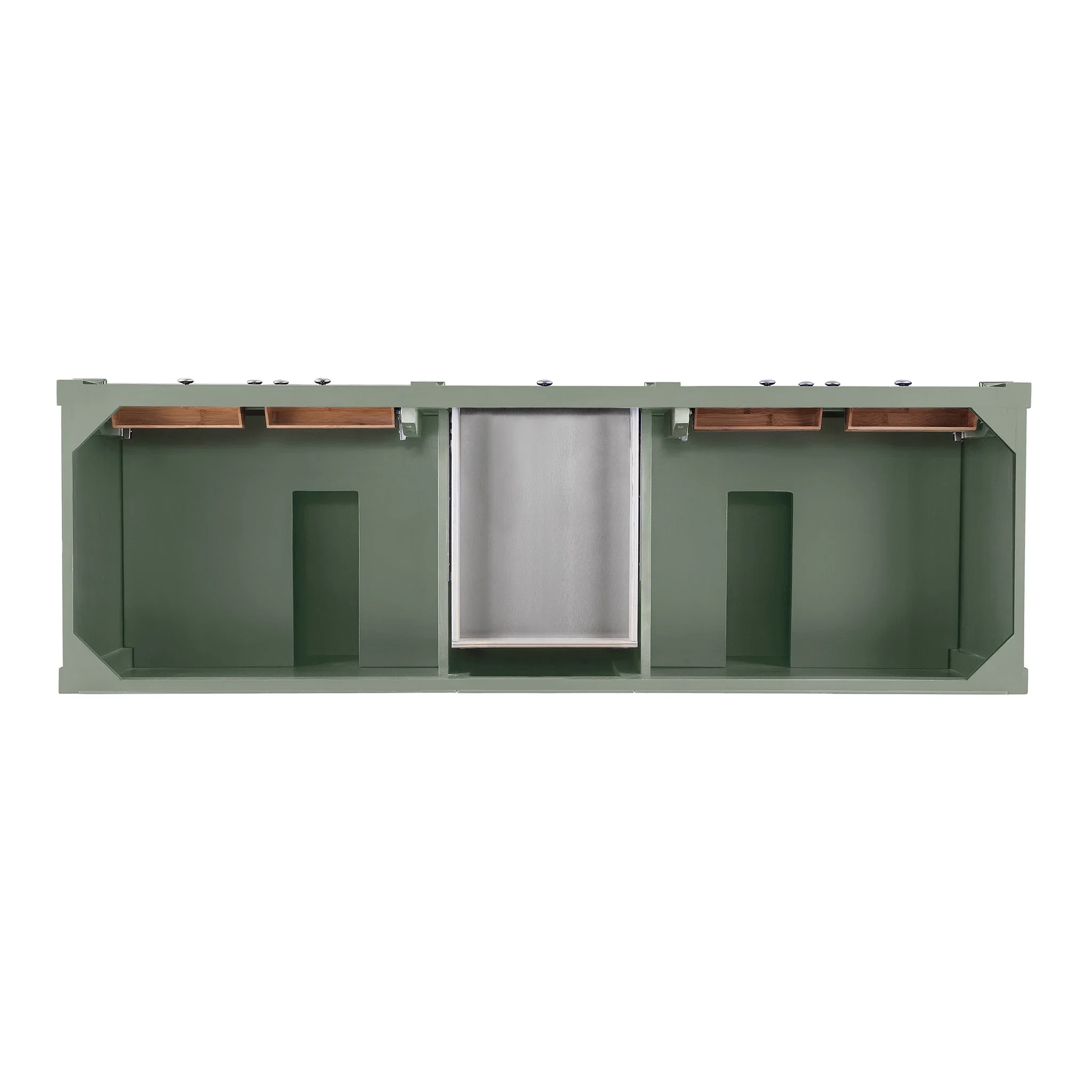 Brittany 72" Double Vanity, Smokey Celadon w/ 3 CM Eternal Jasmine Pearl Top w/FreePower Wireless Charger