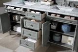 Brittany 72" Double Vanity, Urban Gray w/ 3 CM Carrara Marble Top