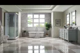 Brittany 72" Double Vanity, Urban Gray w/ 3 CM Carrara Marble Top
