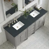 Brittany 72" Double Vanity, Urban Gray w/ 3 CM Charcoal Soapstone Silestone Top