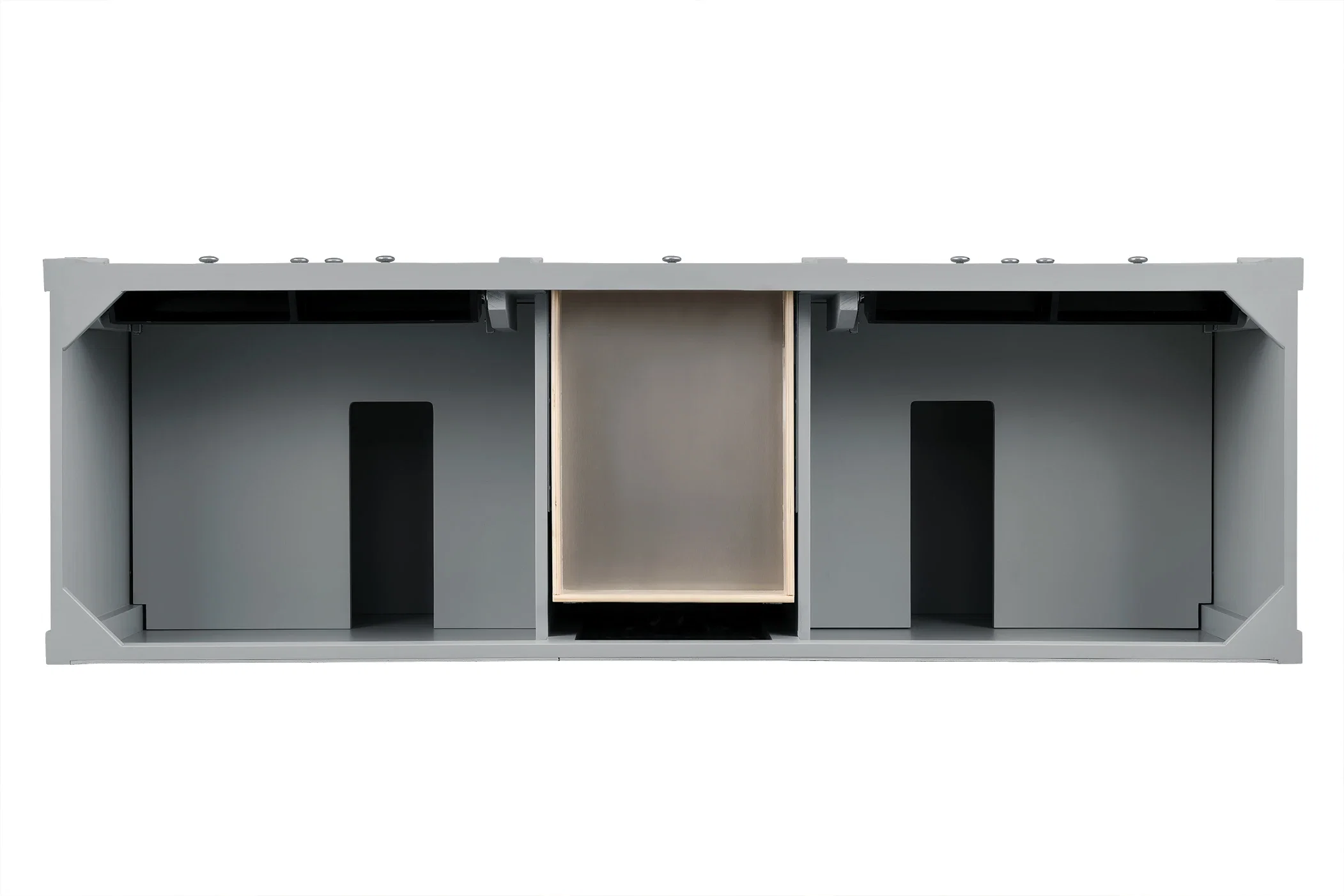 Brittany 72" Double Vanity, Urban Gray w/ 3 CM Eternal Marfil Silestone Top