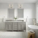 Brittany 72" Double Vanity, Urban Gray w/ 3 CM Ethereal Noctis Silestone Top