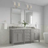 Brittany 72" Double Vanity, Urban Gray w/ 3 CM Lime Delight Silestone Top