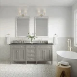 Brittany 72" Double Vanity, Urban Gray w/ 3 CM Parisien Bleu Silestone Top