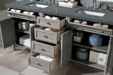 Brittany 72" Double Vanity, Urban Gray w/ 3 CM Parisien Bleu Silestone Top
