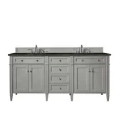 Brittany 72" Double Vanity, Urban Gray, w/ 3 CM Phantome Eclos Top