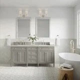 Brittany 72" Double Vanity, Urban Gray, w/ 3 CM Siberian Silestone Top