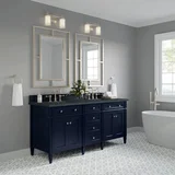 Brittany 72" Double Vanity, Victory Blue w/ 3 CM Charcoal Soapstone Silestone Top