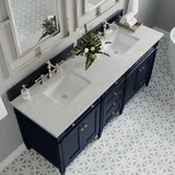 Brittany 72" Double Vanity, Victory Blue w/ 3 CM Eternal Jasmine Pearl Silestone Top