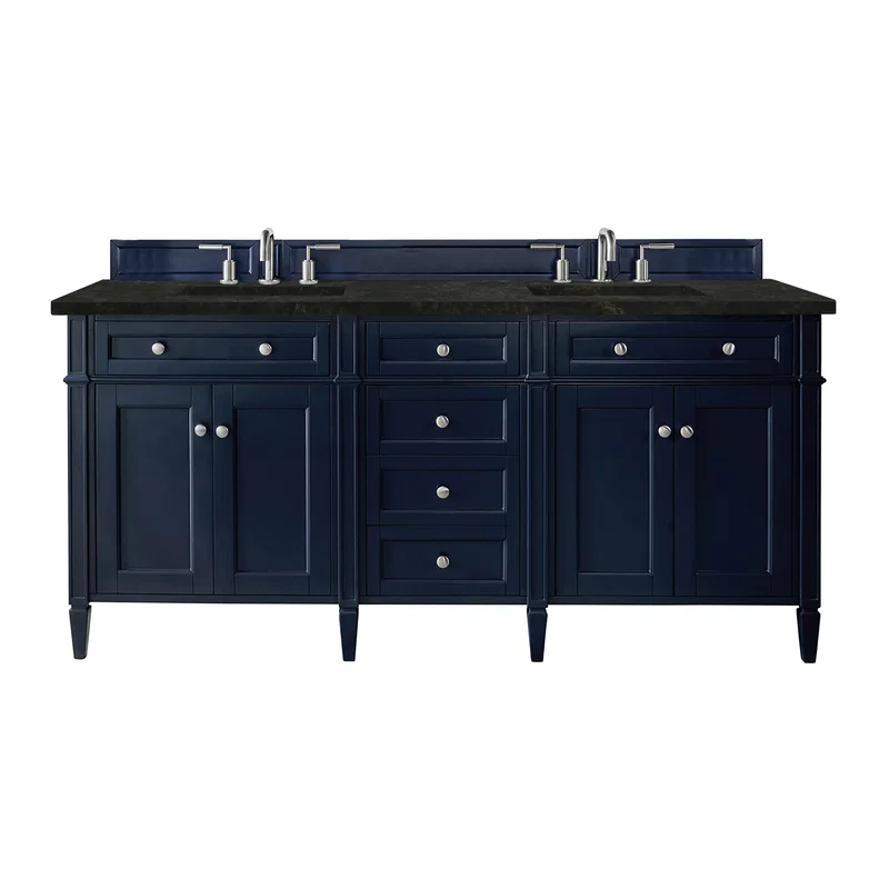 Brittany 72" Double Vanity, Victory Blue, w/ 3 CM Phantome Eclos Top