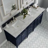 Brittany 72" Double Vanity, Victory Bleu w/ 3 CM Victorian Silver Silestone Top