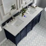 Brittany 72" Double Vanity, Victory Blue w/ 3 CM Eternal Jasmine Pearl Silestone Top w/FreePower Wireless Charger