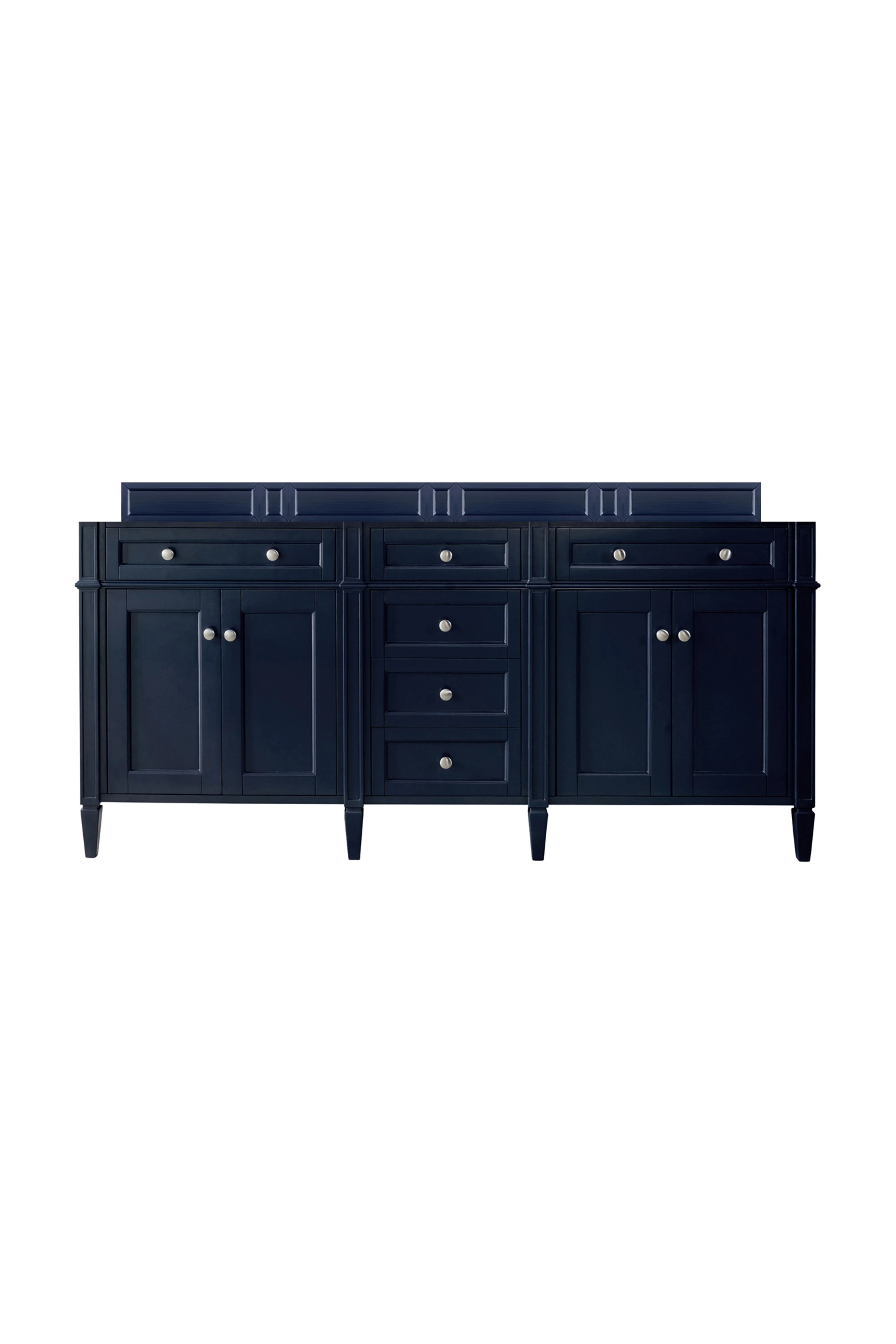 Brittany 72" Double Vanity, Victory Blue w/ 3 CM Eternal Jasmine Pearl Silestone Top w/FreePower Wireless Charger